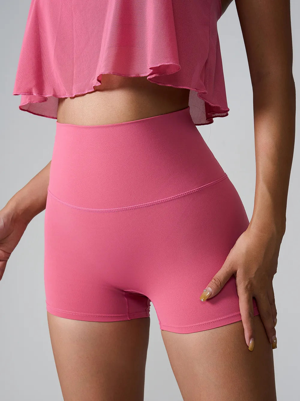 high waist running shorts for women – breathable and stretch-fit activewear.