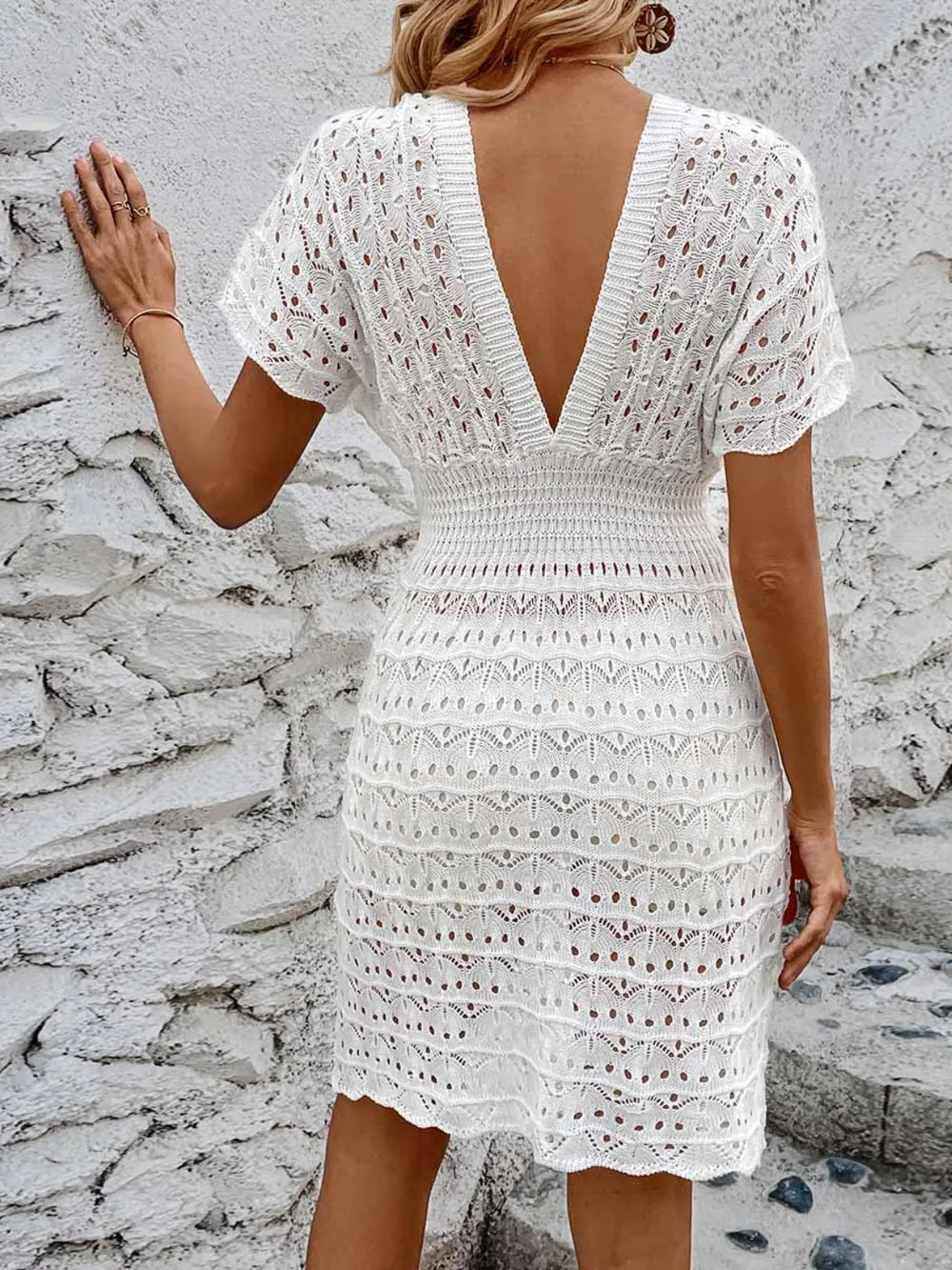 V-neck, beach cover-up, lightweight, summer dress, sheer.